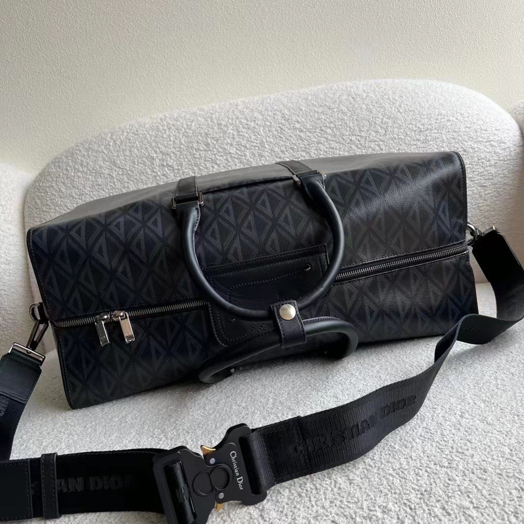 d*or lingot 50 duffle bag in black cd Di*m*nd canvas