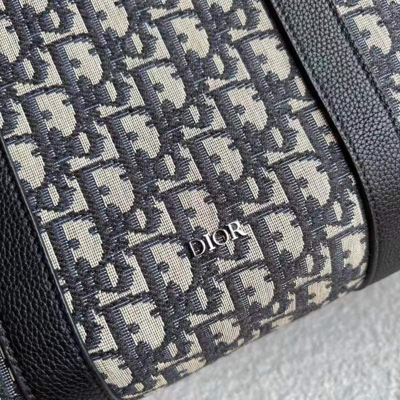 D*or lingot 50 duffle bag in black oblique jacquard
