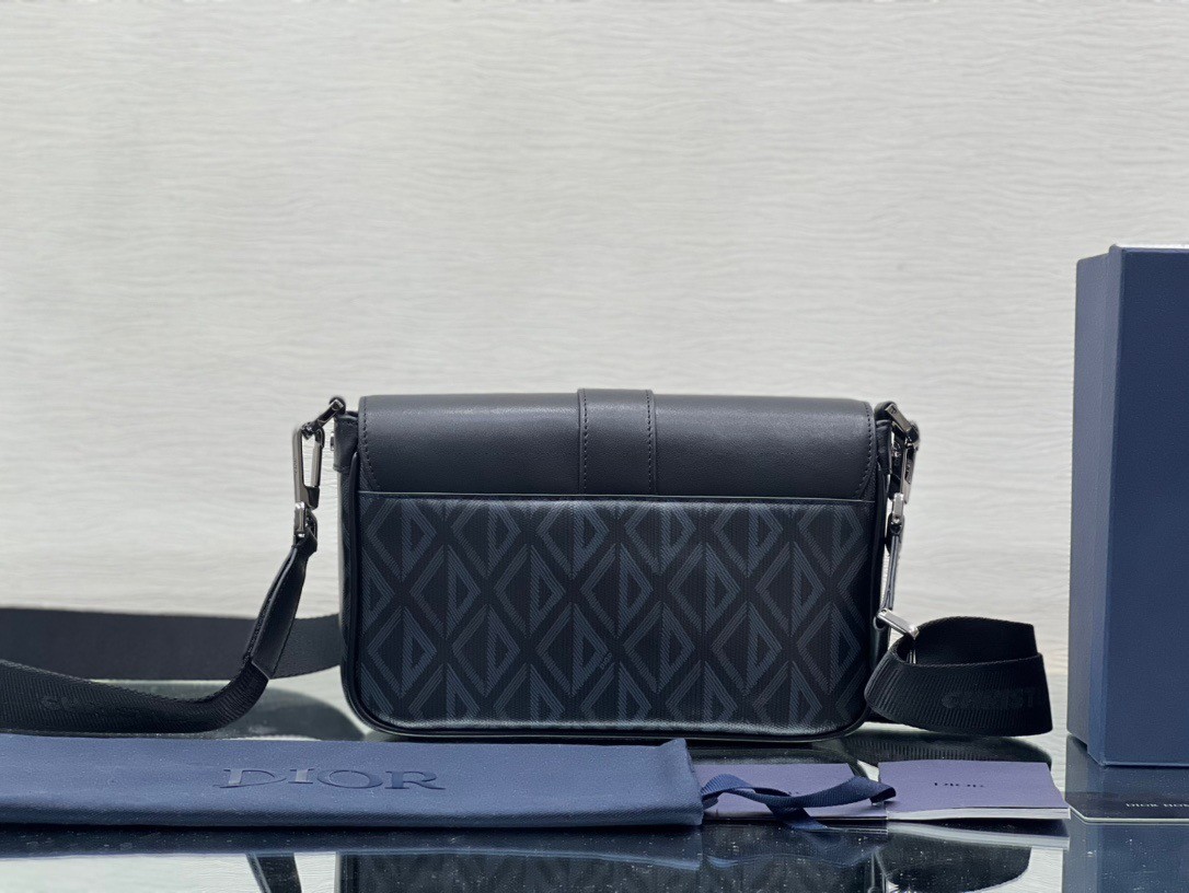 d*or hit the road messenger bag in black cd Di*m*nd canvas