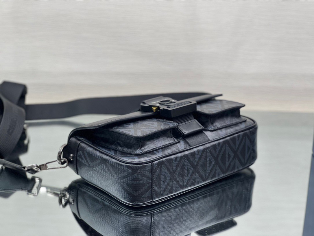 d*or hit the road messenger bag in black cd Di*m*nd canvas