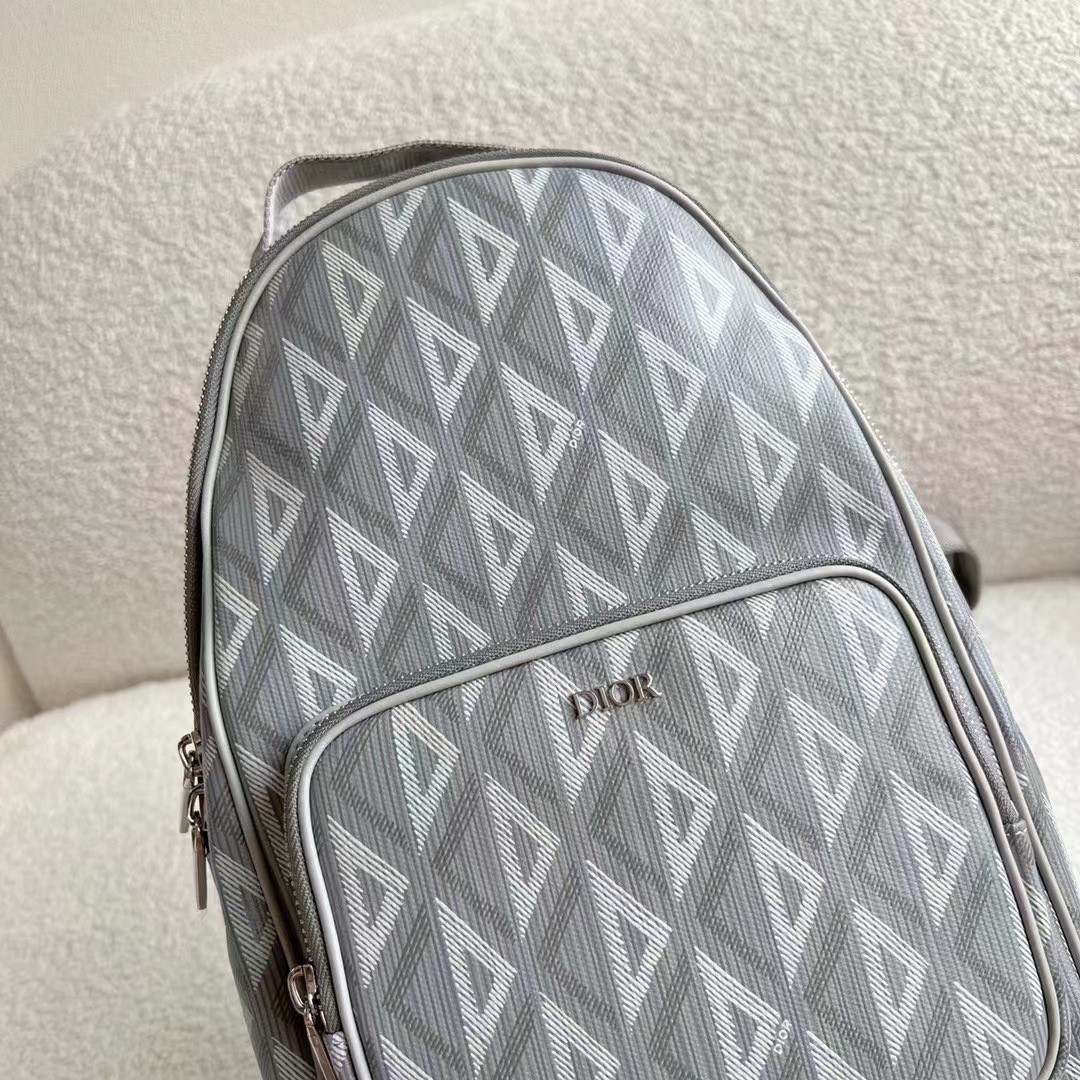 d*or mini rider sling bag in gray cd Di*m*nd canvas
