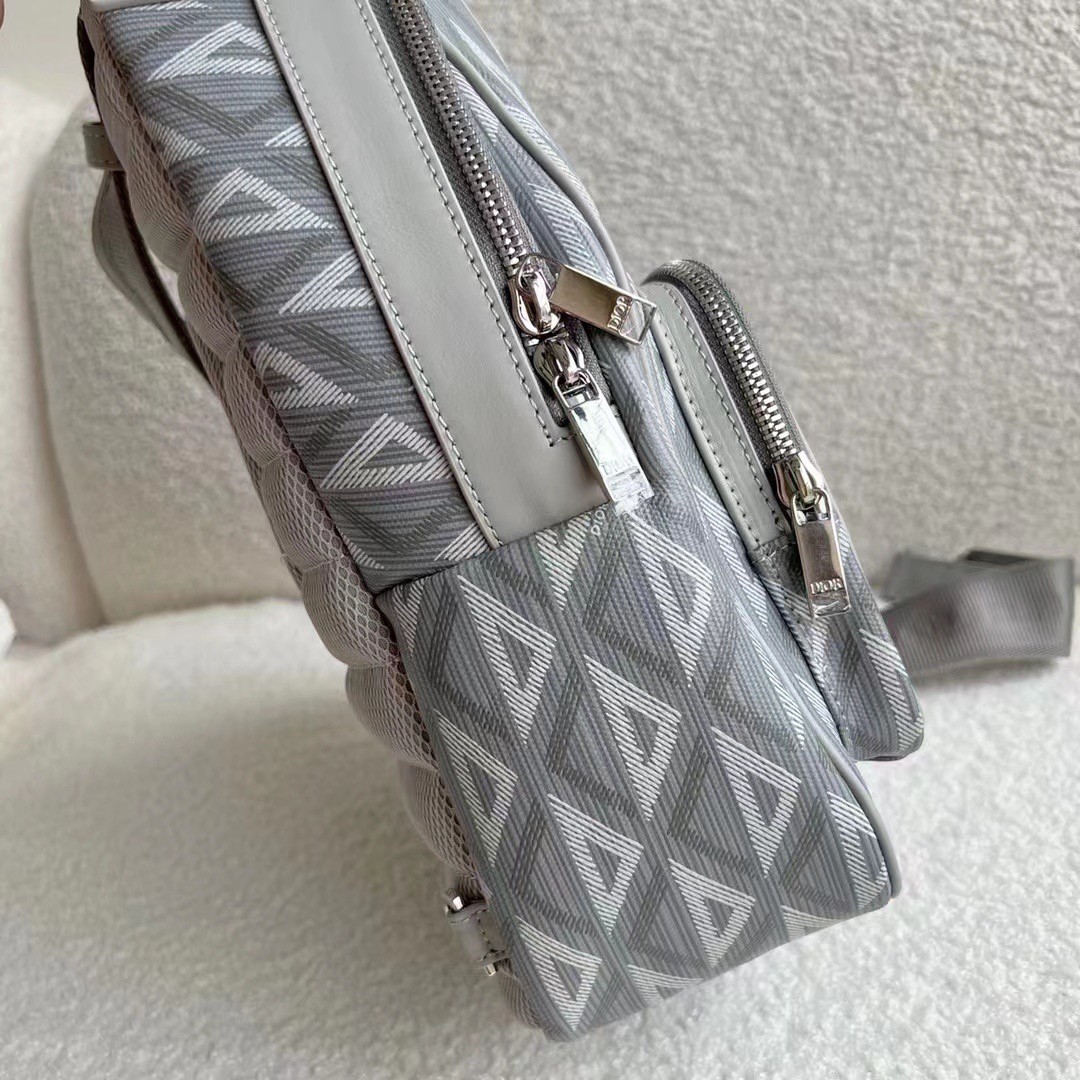 d*or mini rider sling bag in gray cd Di*m*nd canvas