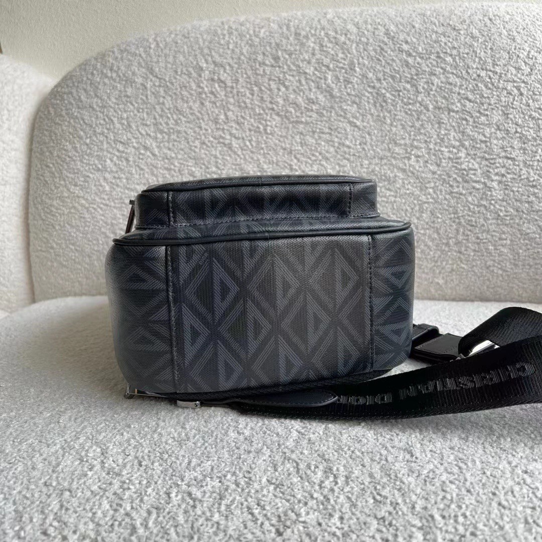 d*or mini rider sling bag in black cd Di*m*nd canvas