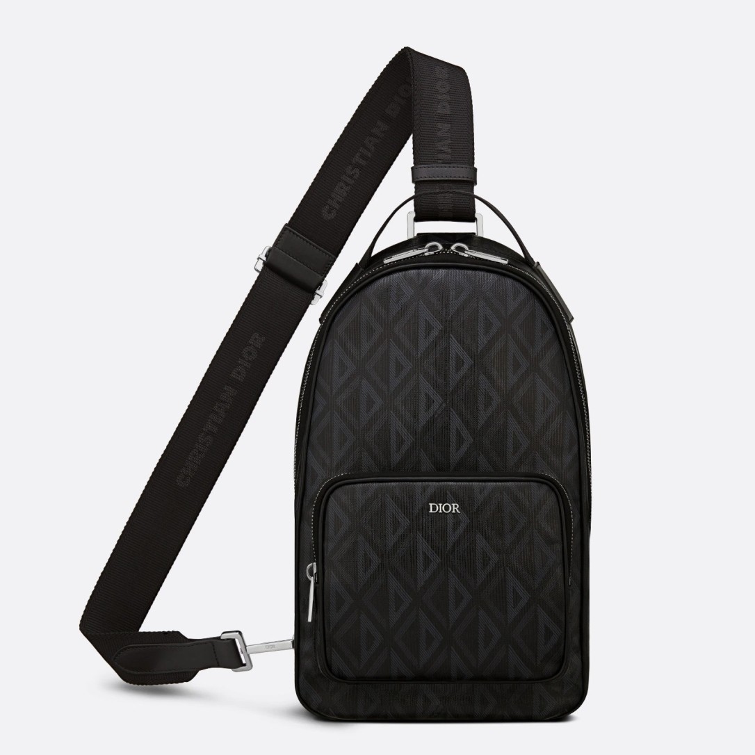 d*or mini rider sling bag in black cd Di*m*nd canvas