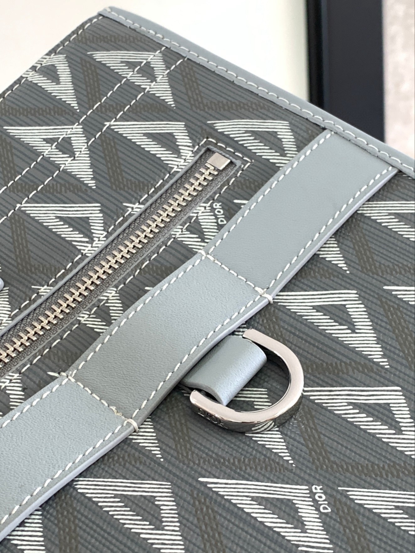 d*or safari tote bag in grey cd Di*m*nd canvas