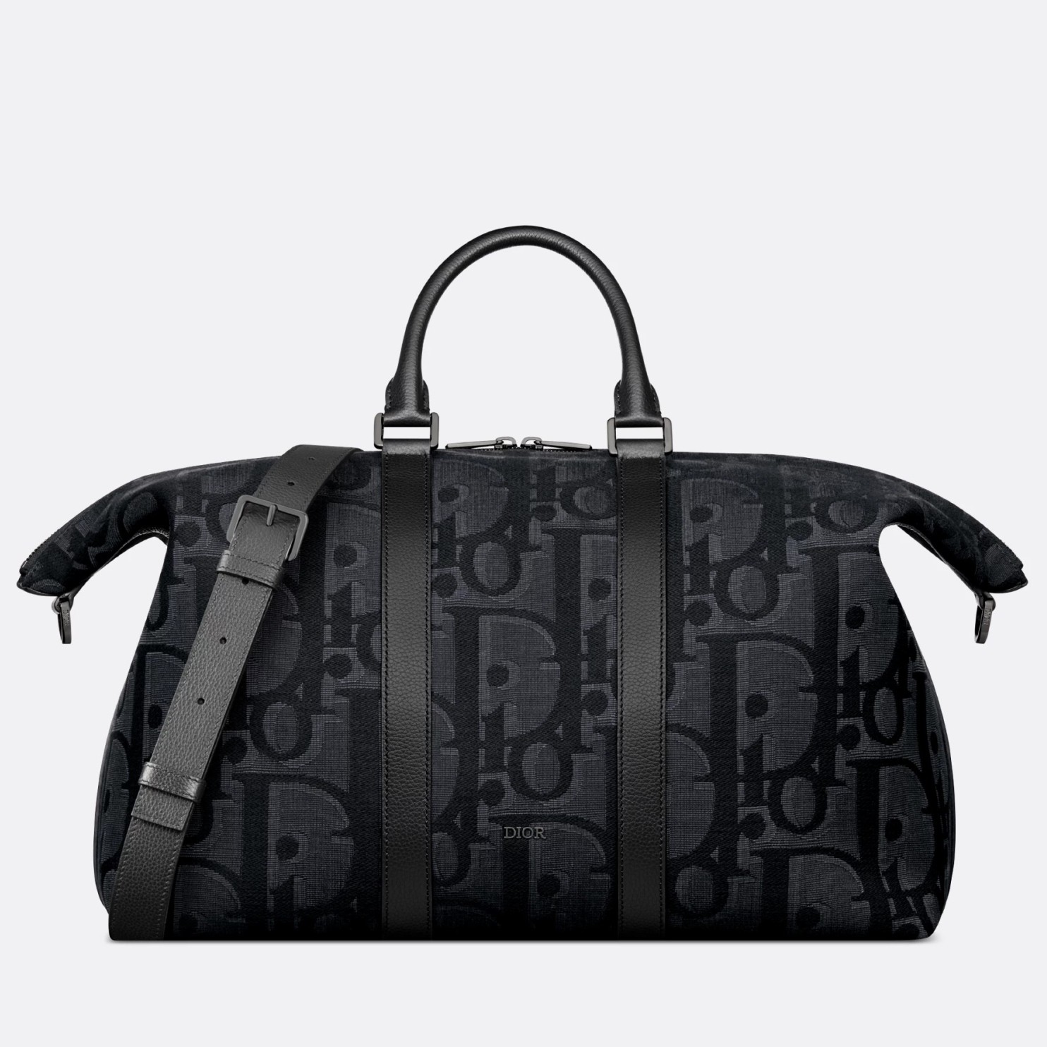 D*or weekender 40 bag in black maxi D*or oblique jacquard