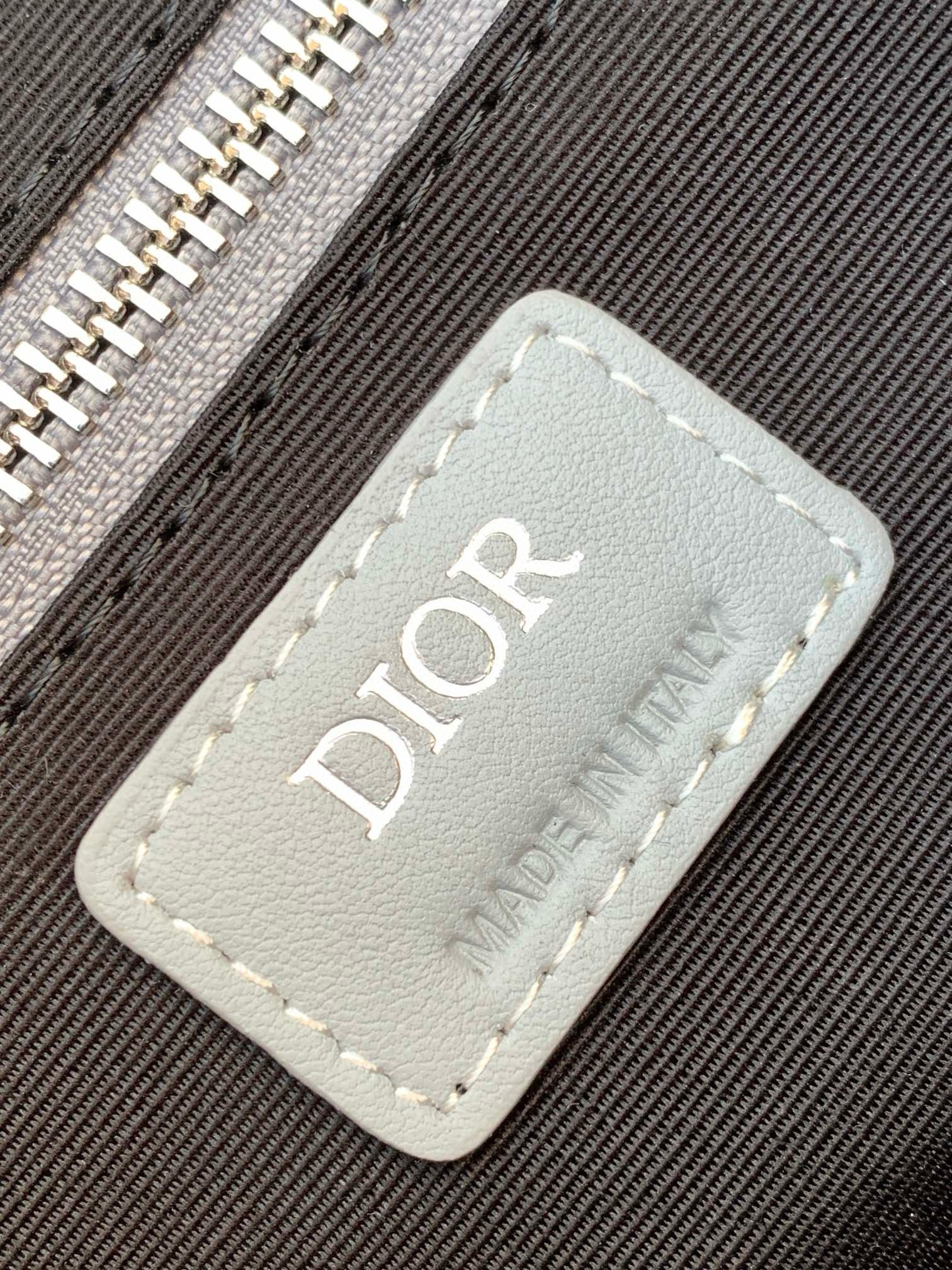 d*or toiletry bag in grey cd Di*m*nd canvas
