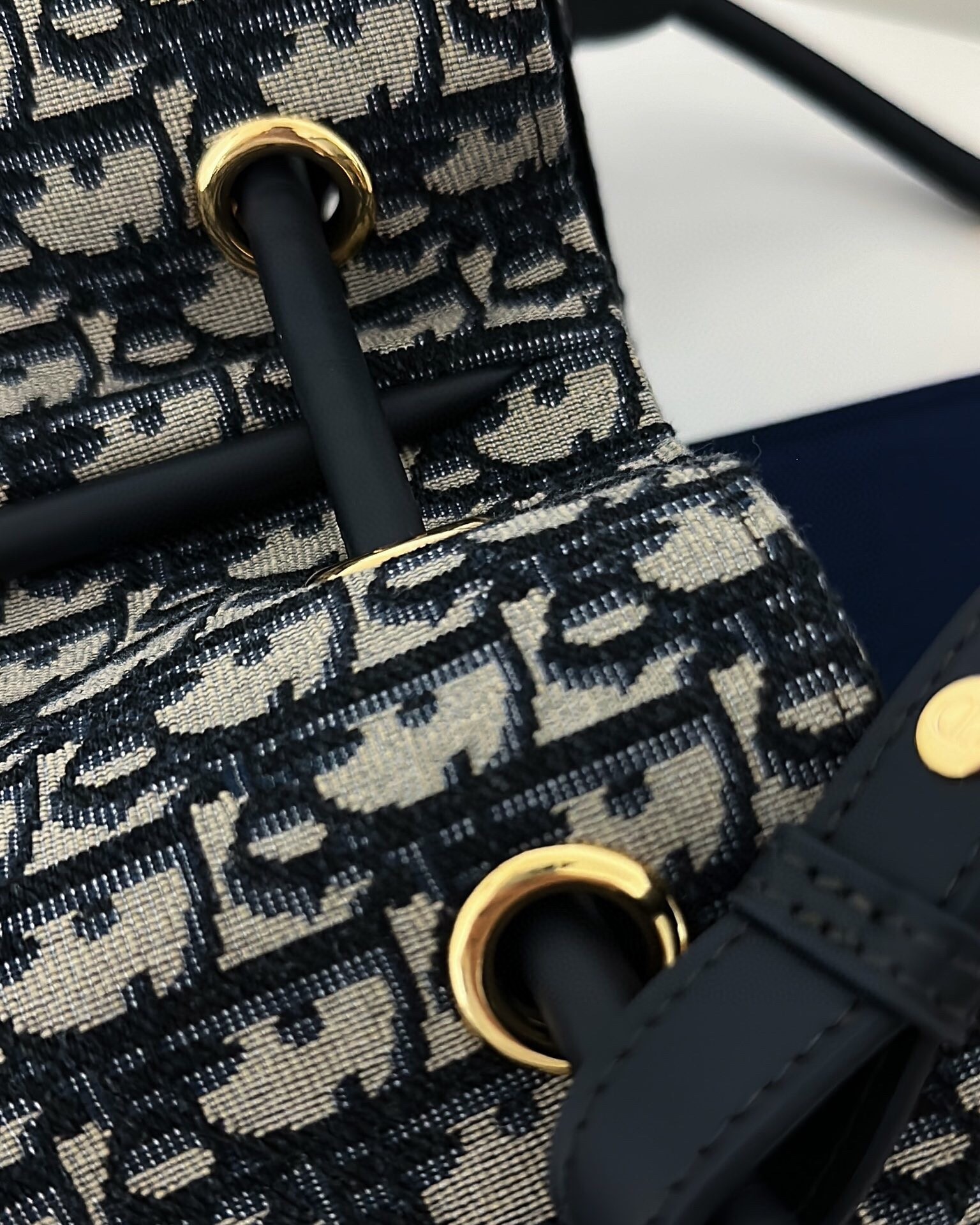 D*or nolita medium bag in blue D*or oblique jacquard