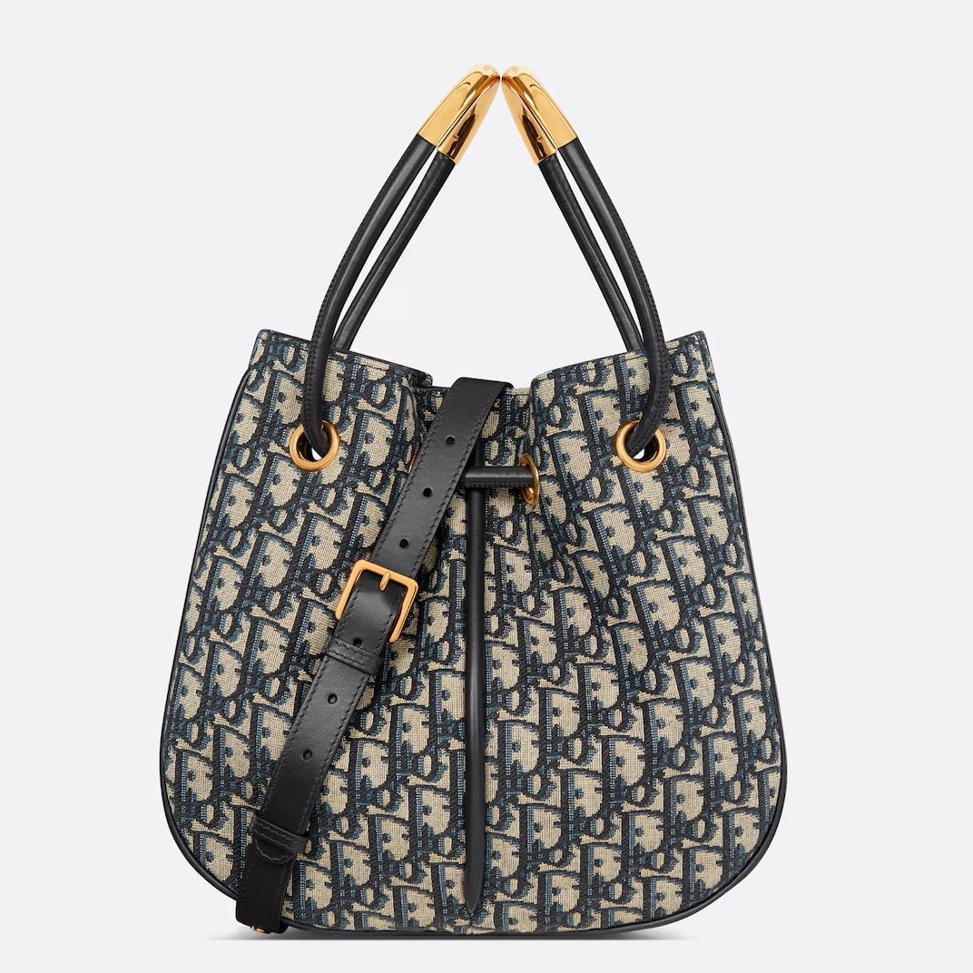 D*or nolita medium bag in blue D*or oblique jacquard