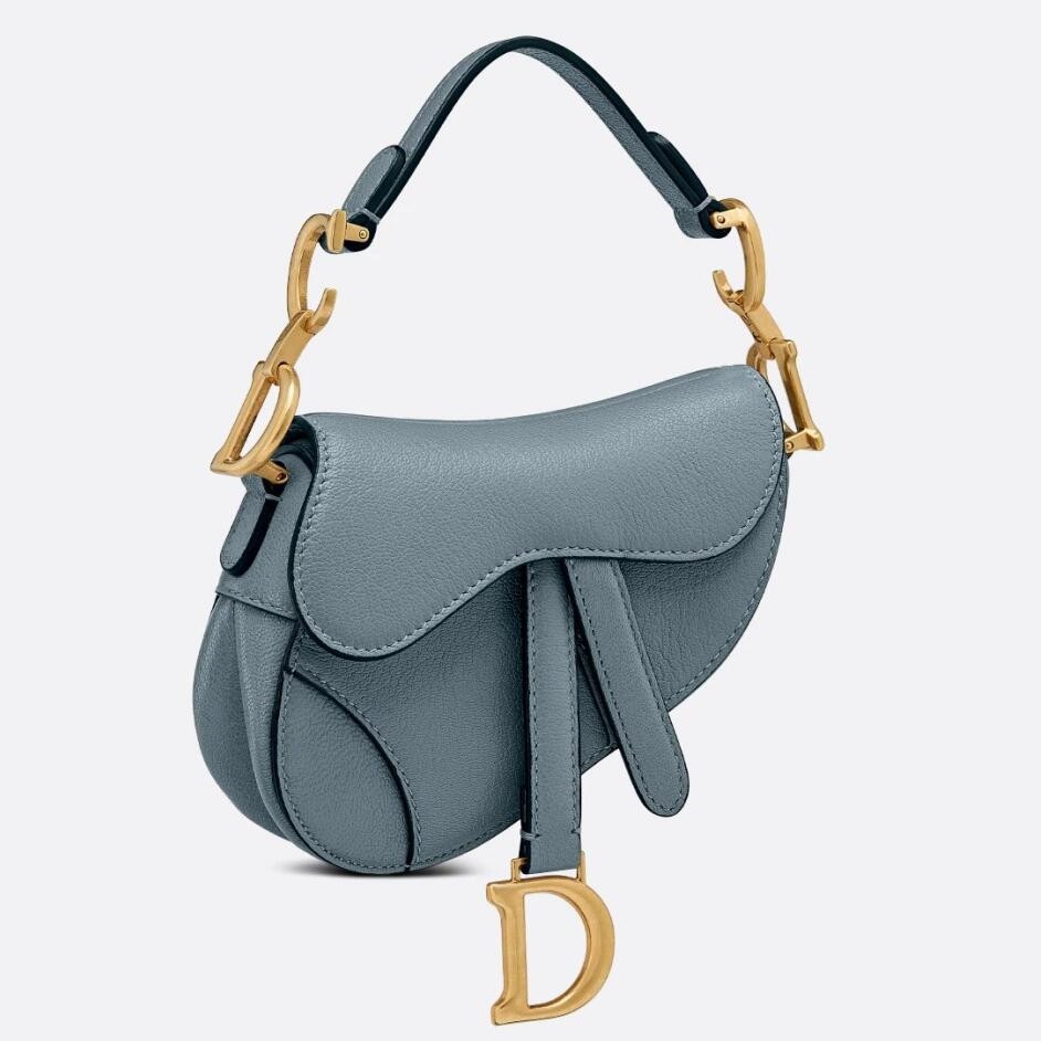 D*or micro saddle bag in cloud blue goatskin