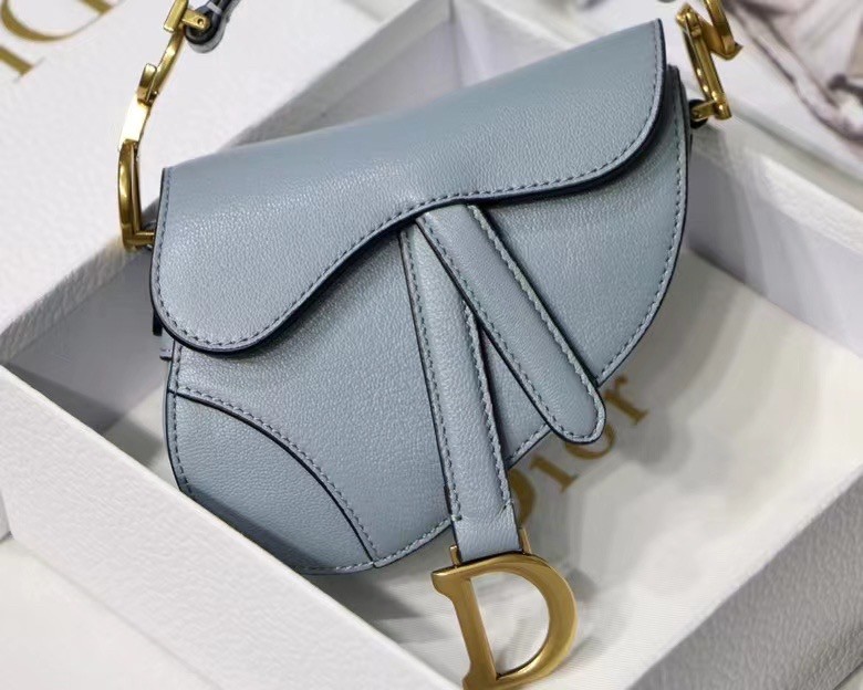 D*or micro saddle bag in grey goatskin