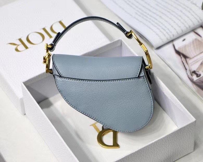 D*or micro saddle bag in grey goatskin