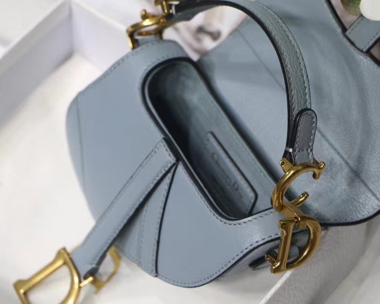 D*or micro saddle bag in grey goatskin
