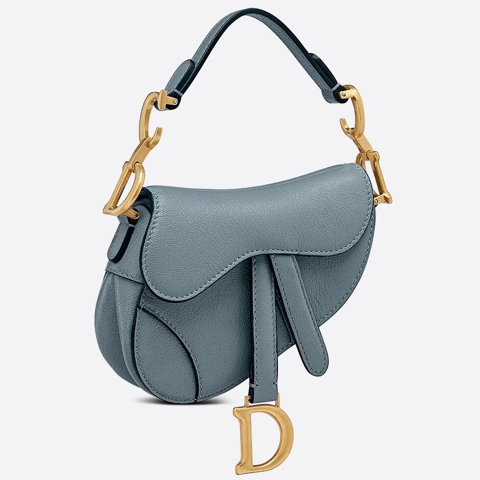 D*or micro saddle bag in grey goatskin