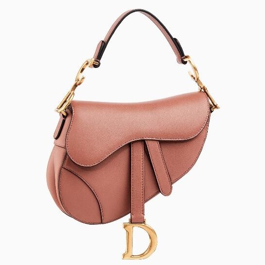 D*or mini saddle bag in nude calfskin