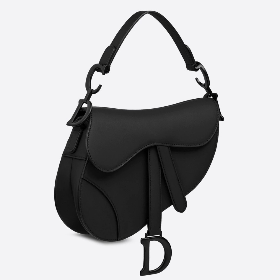 D*or mini saddle bag in black ultra matte leather