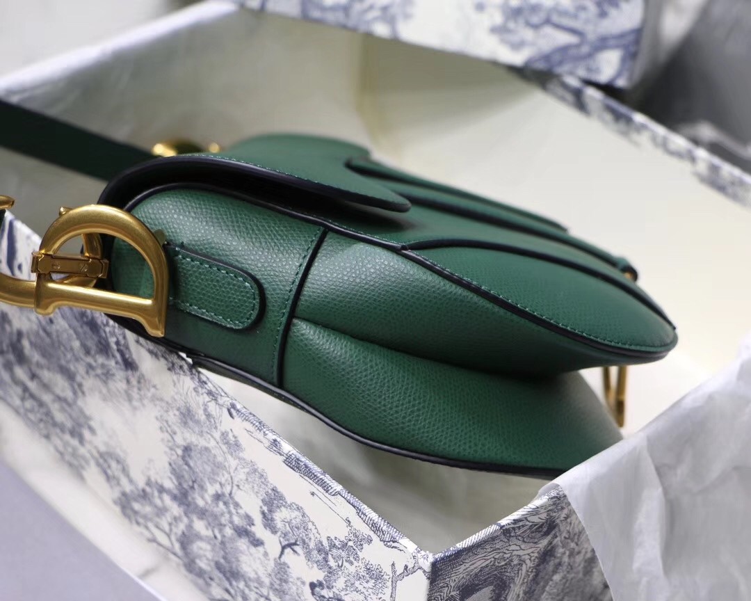 D*or saddle bag in storm blue grained calfskin
