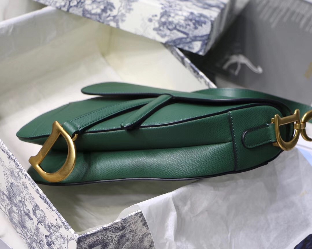 D*or saddle bag in storm blue grained calfskin