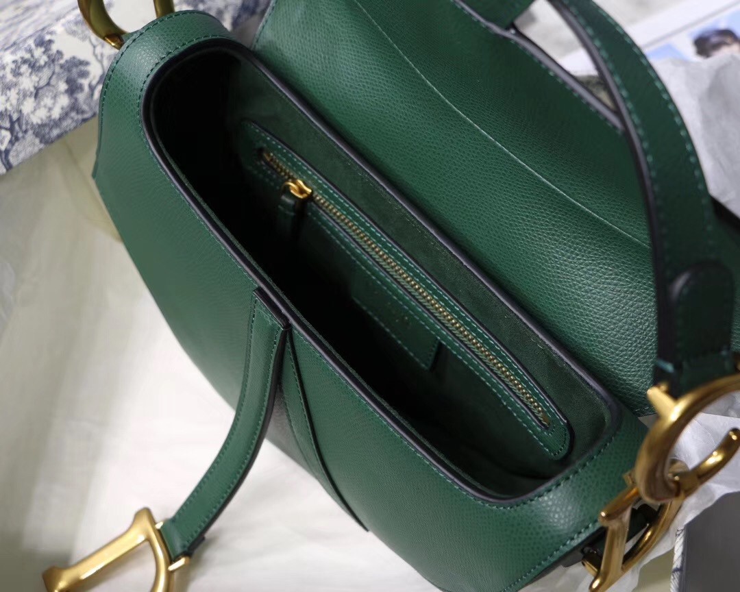 D*or saddle bag in storm blue grained calfskin