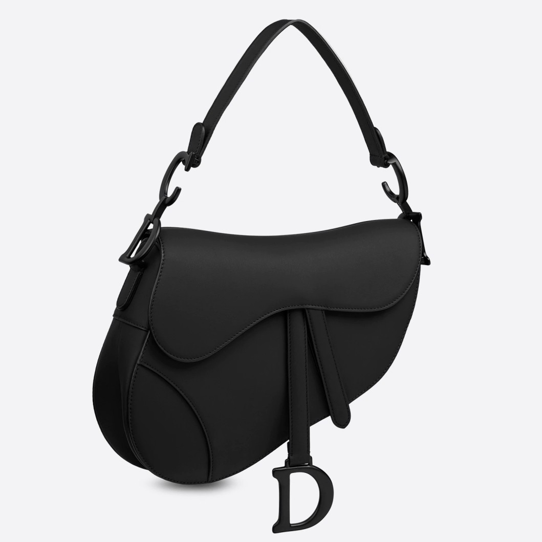D*or saddle bag in black ultra matte leather