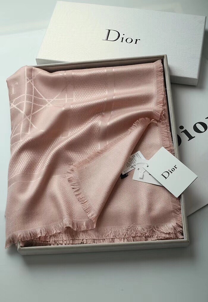 ch**an D*or light pink cannage shawl 140 cm