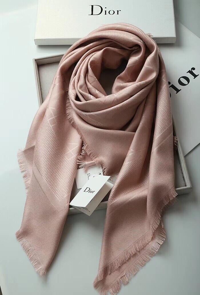 ch**an D*or light pink cannage shawl 140 cm