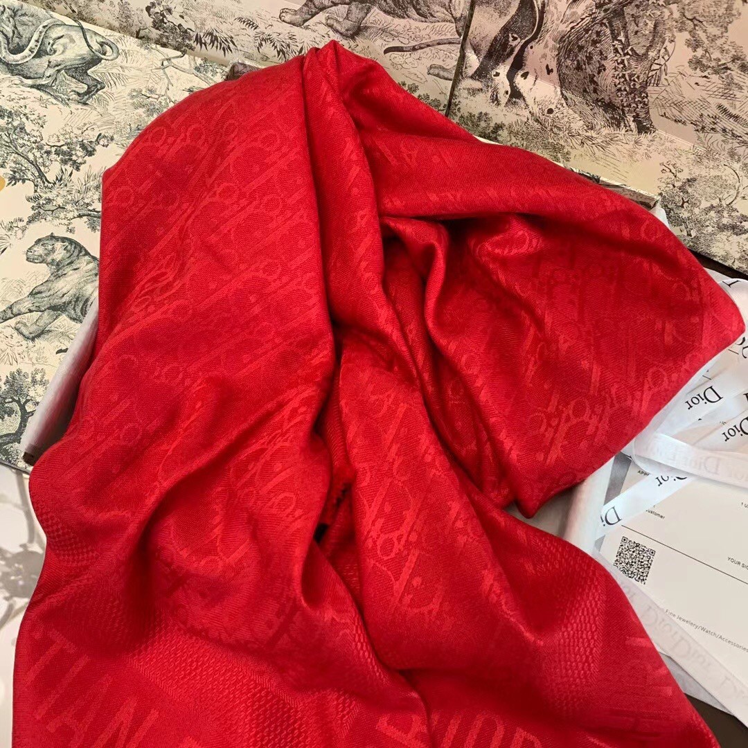 D*or red oblique shawl 140 cm