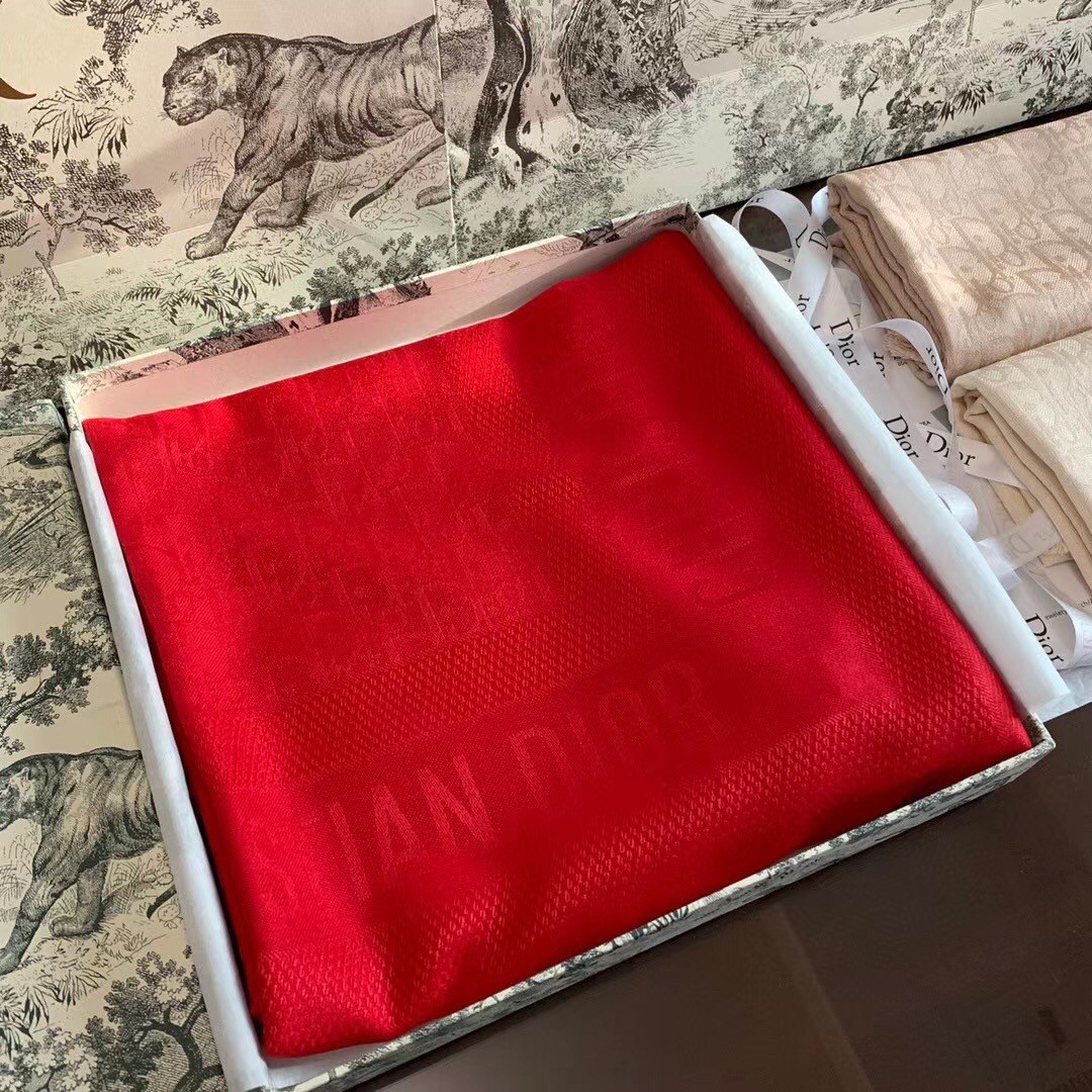 D*or red oblique shawl 140 cm