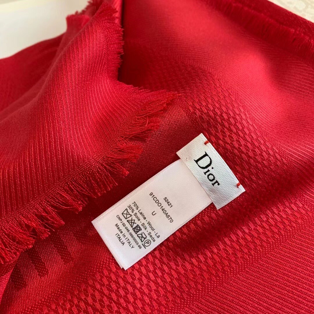D*or red oblique shawl 140 cm