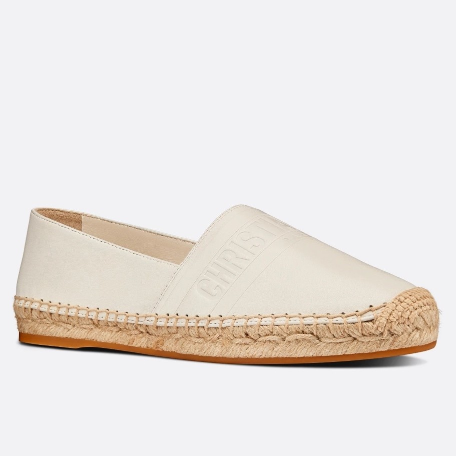 D*or granville espadrilles in white embossed lambskin