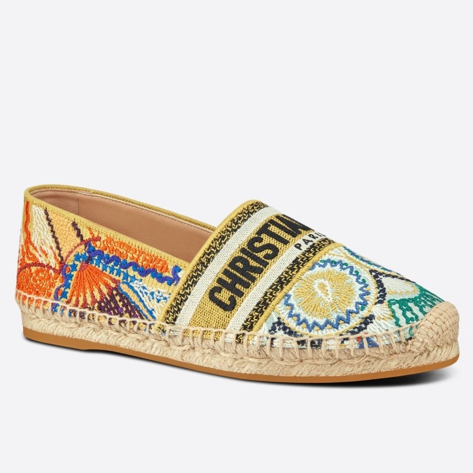 D*or granville espadrilles in lights embroidered cotton