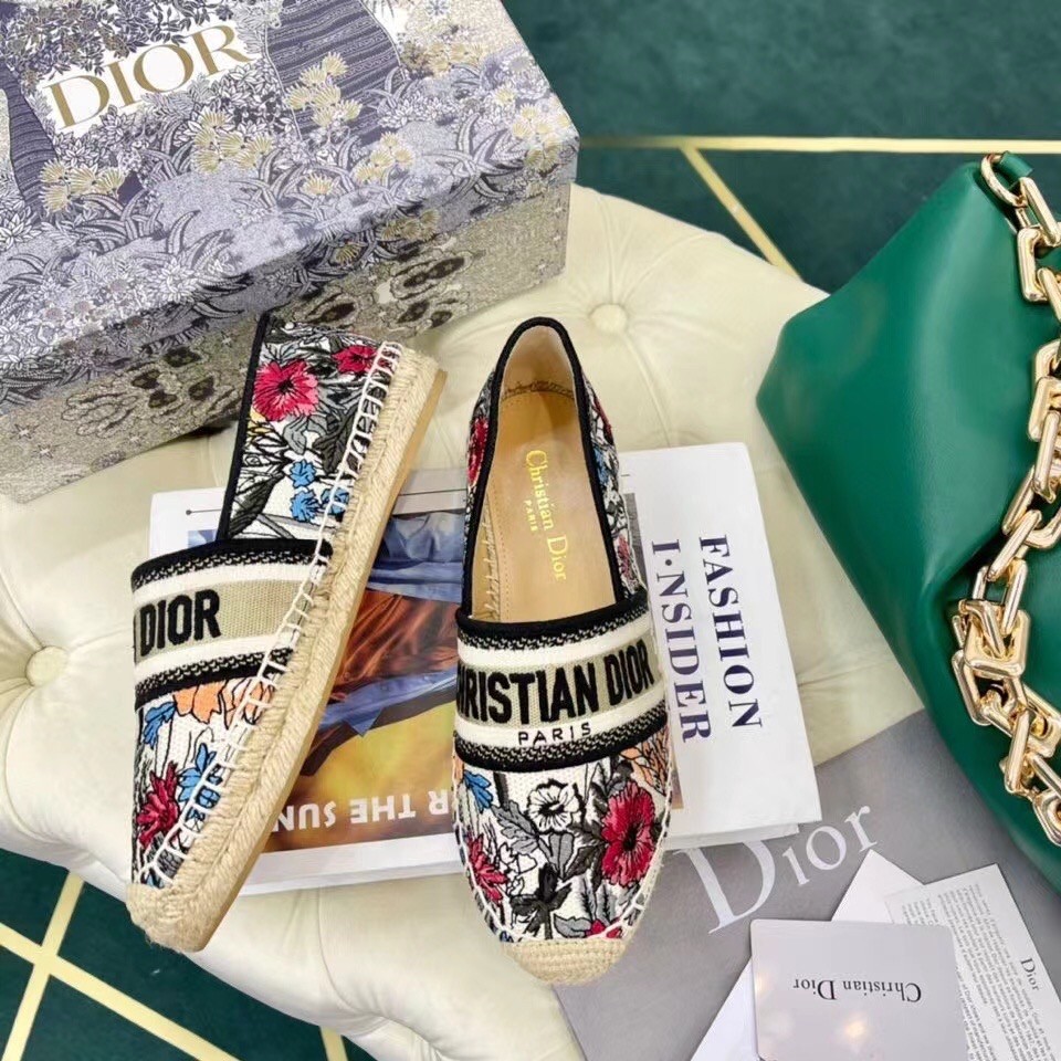 D*or granville espadrilles in mille fleurs embroidered cotton