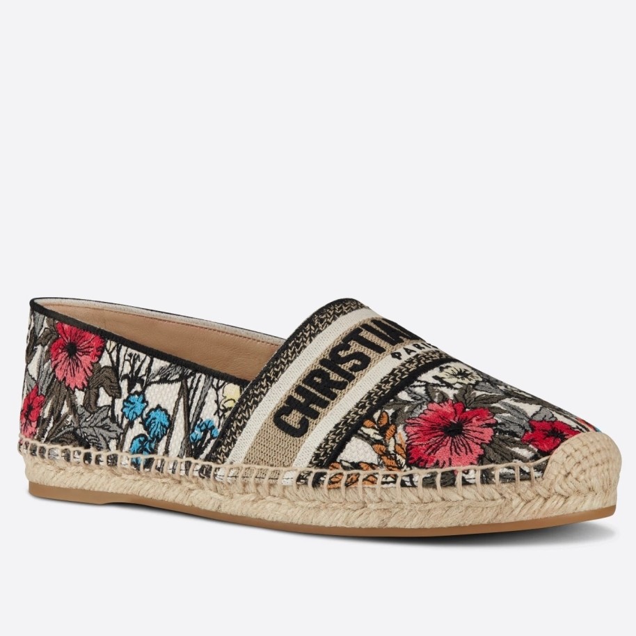 D*or granville espadrilles in mille fleurs embroidered cotton