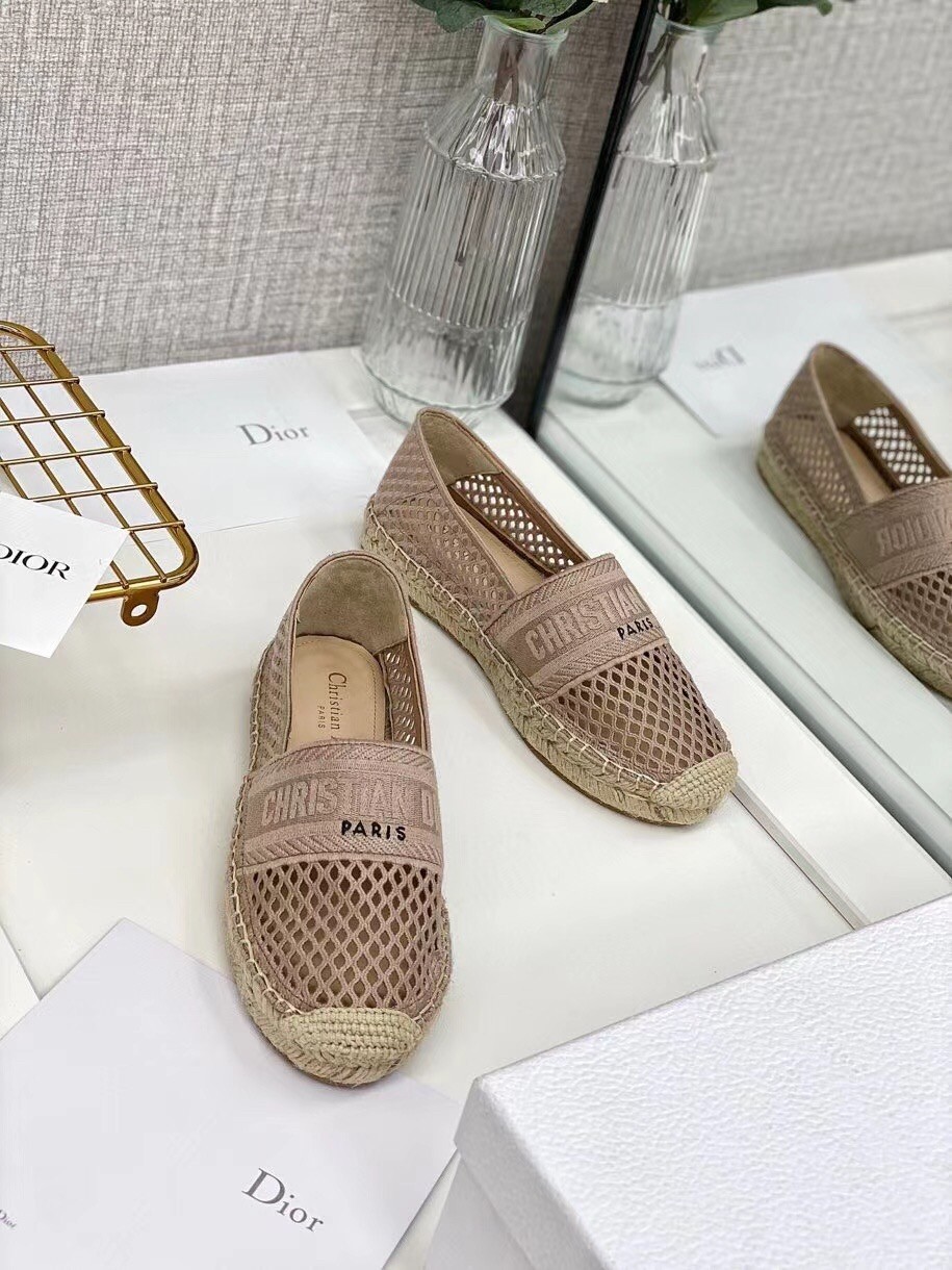 D*or granville espadrille in nude mesh embroidery