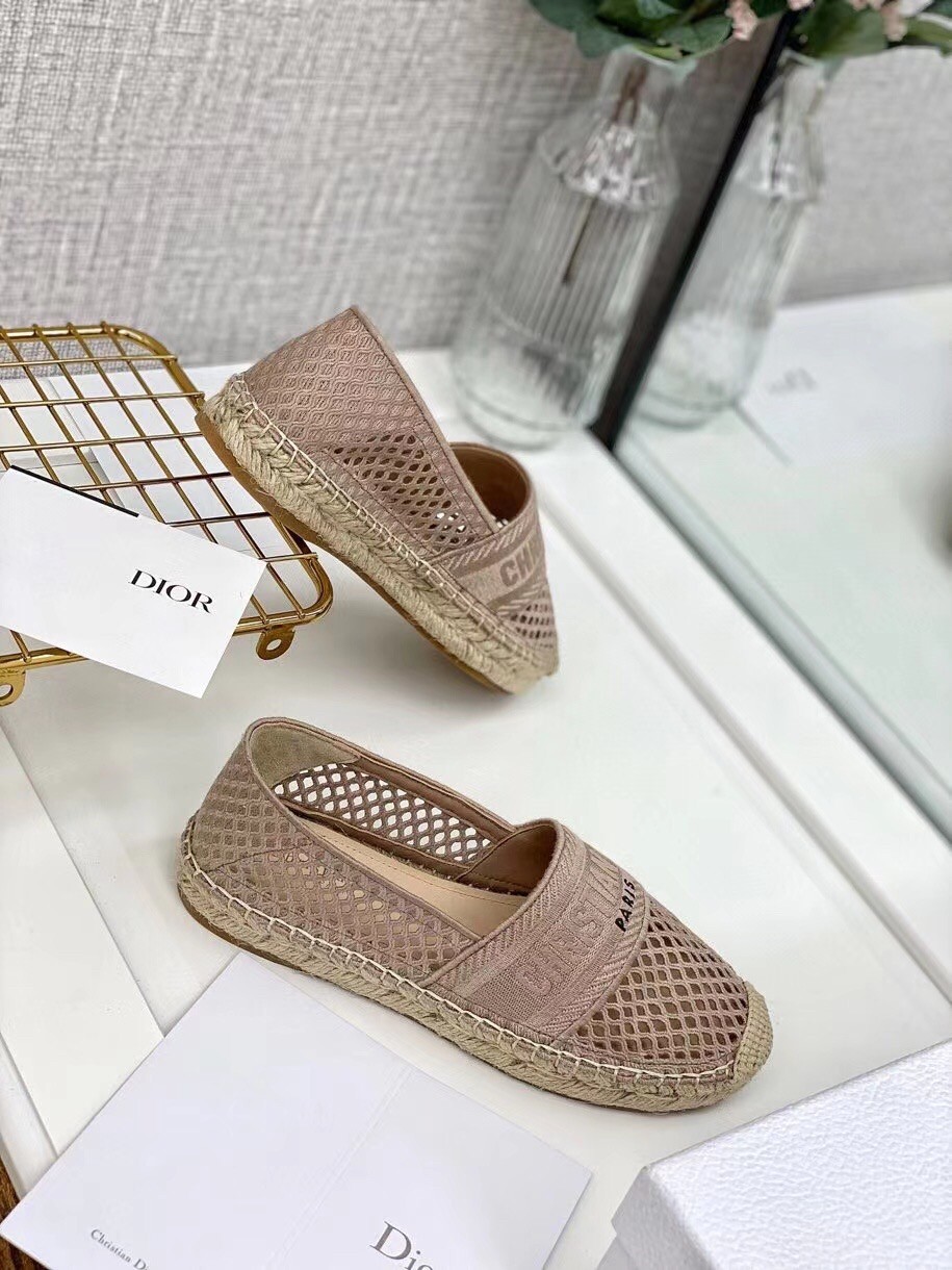 D*or granville espadrille in nude mesh embroidery
