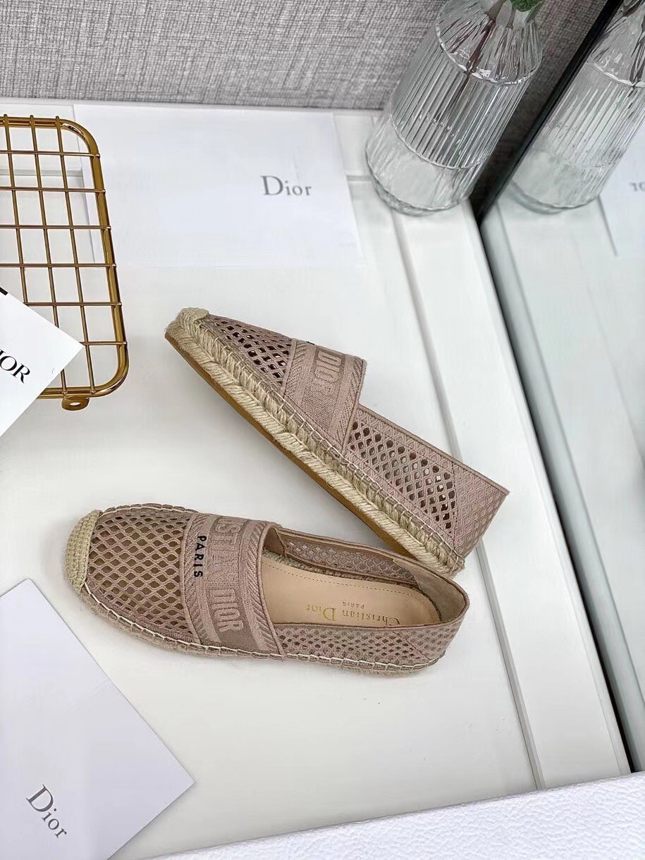 D*or granville espadrille in nude mesh embroidery