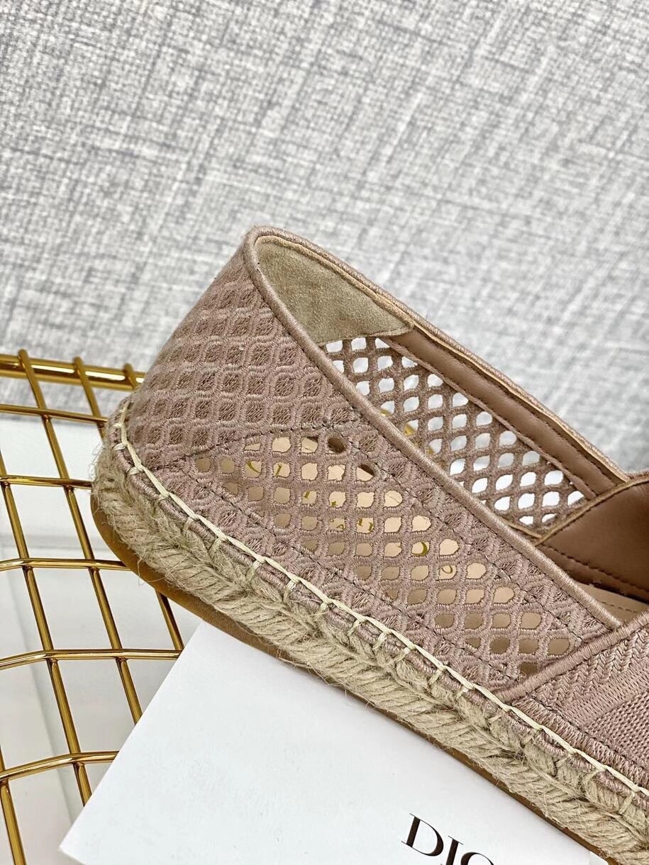 D*or granville espadrille in nude mesh embroidery