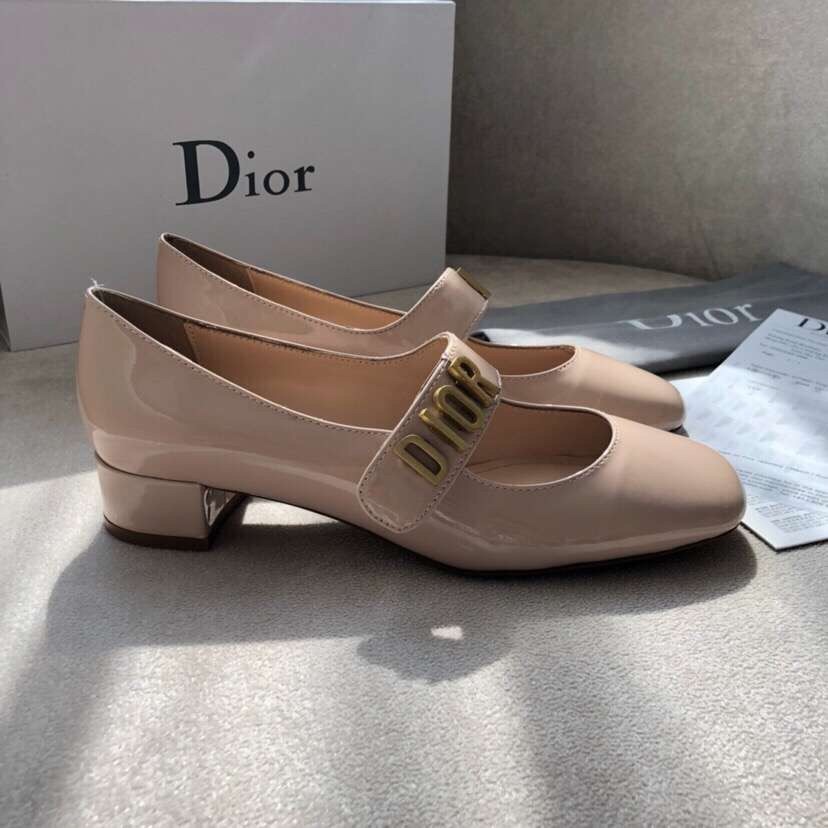 D*or baby-d ballet flats in nude patent calfskin