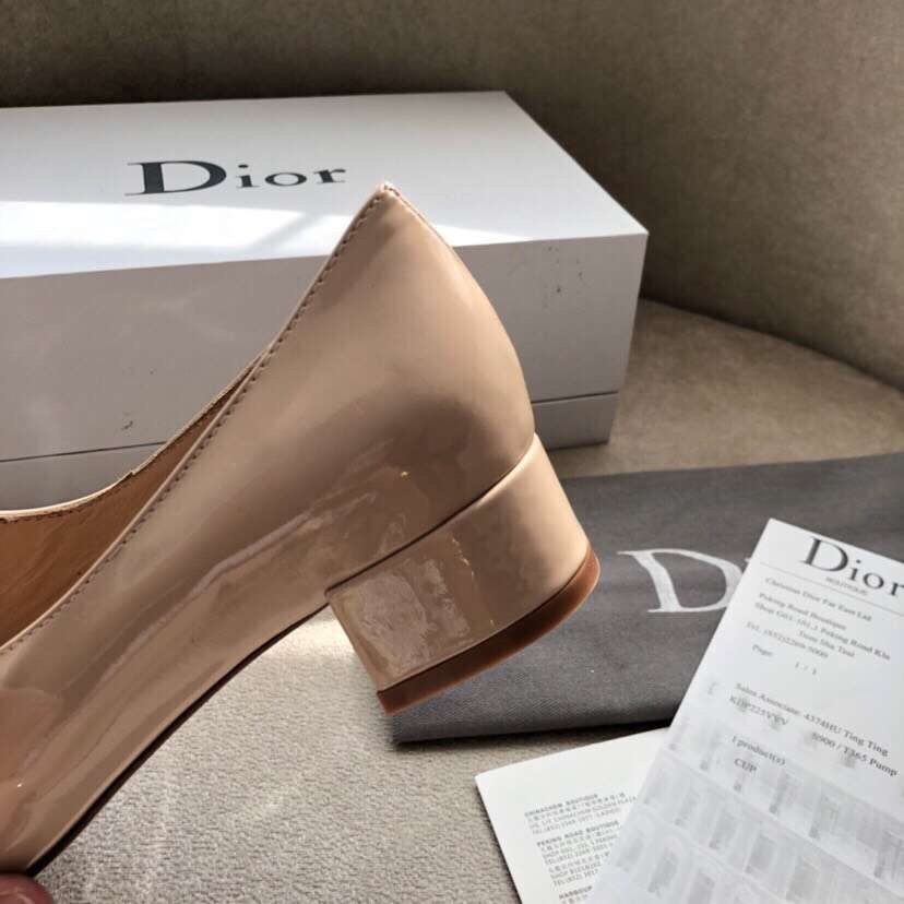 D*or baby-d ballet flats in nude patent calfskin