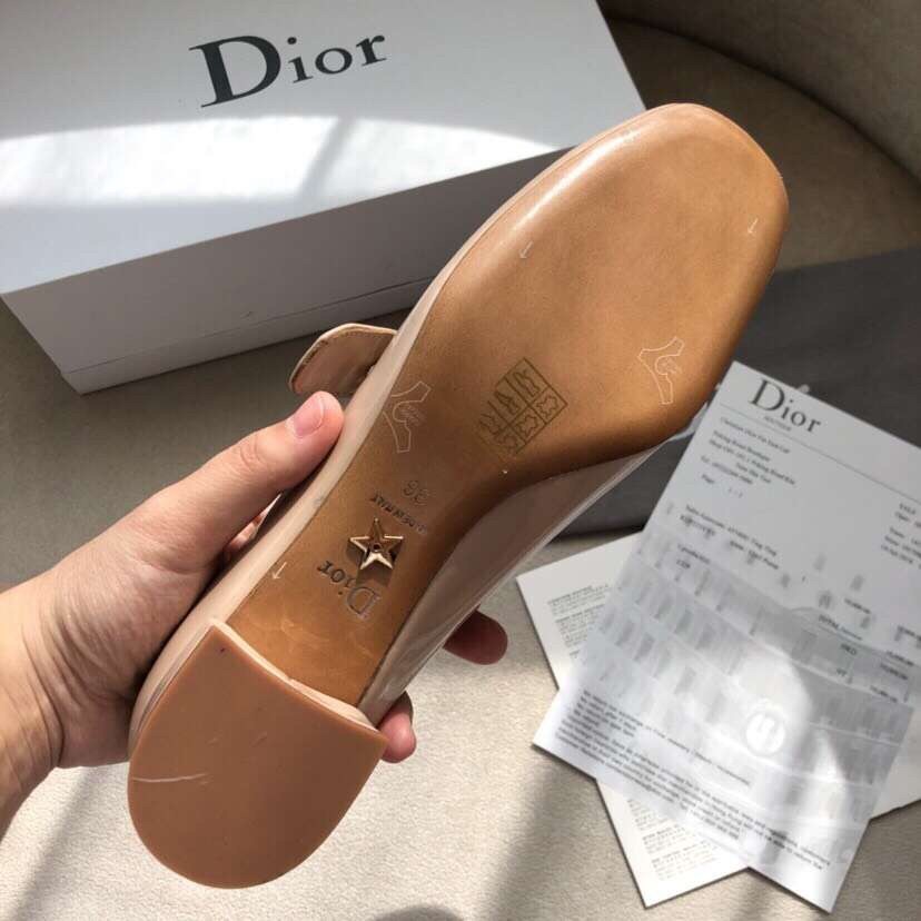 D*or baby-d ballet flats in nude patent calfskin