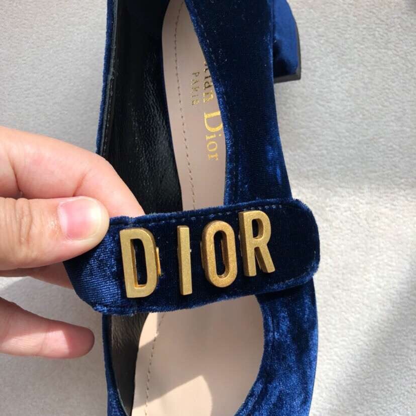 D*or baby-d ballet flats in dark blue velvet