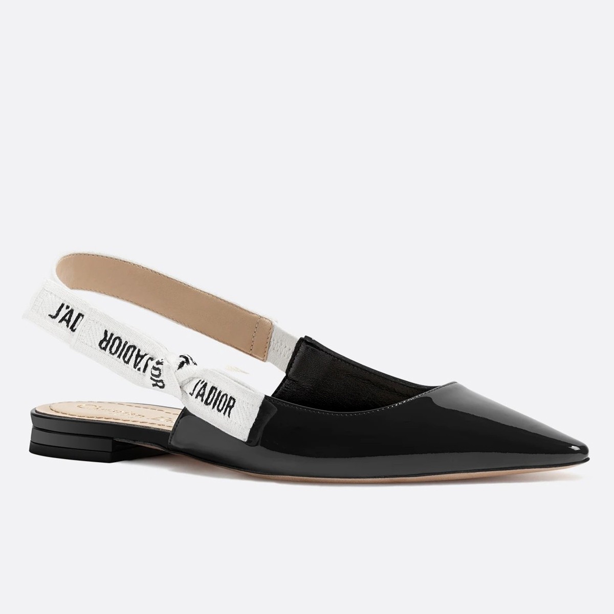 D*or j''aD*or slingback ballerina flats in black patent leather