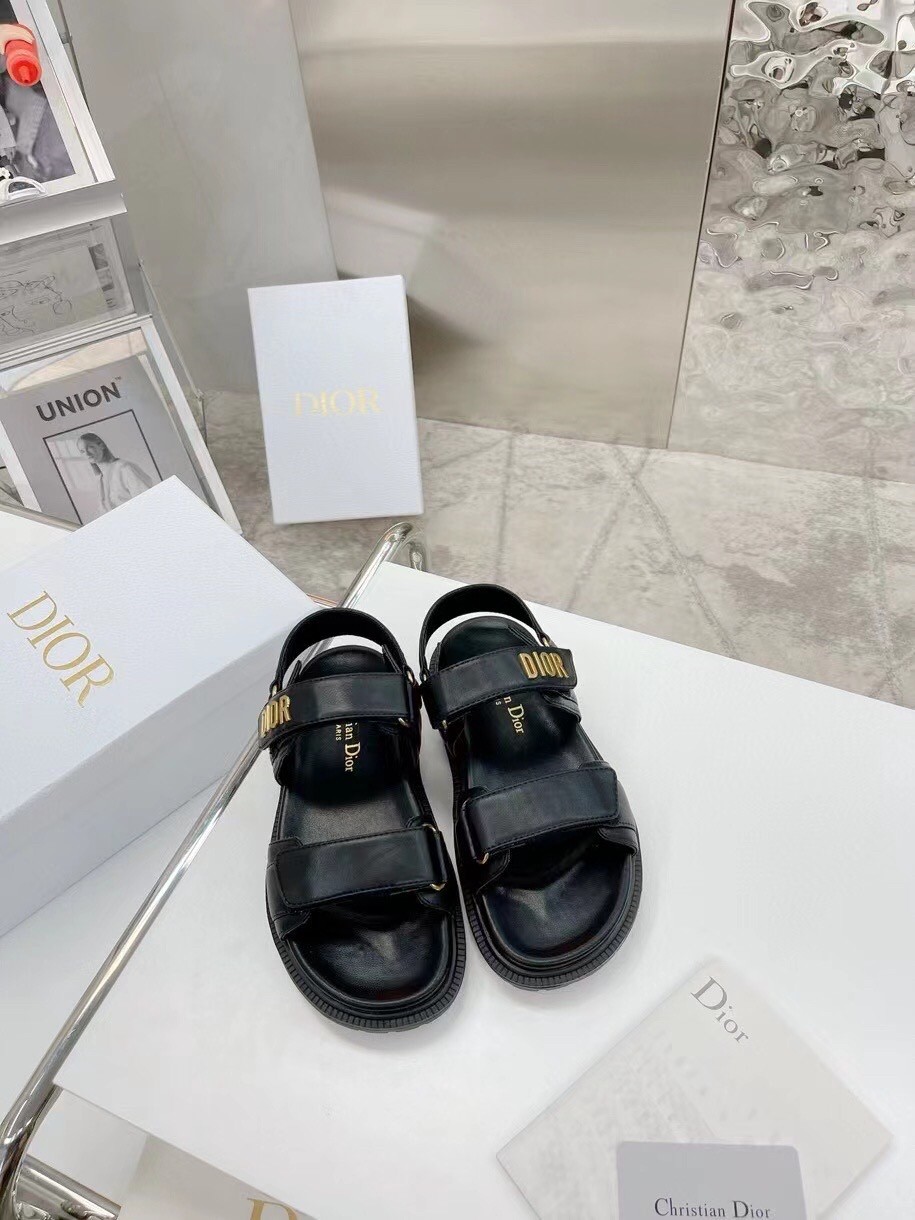 D*or D*oract sandals in black lambskin