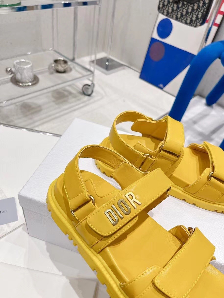 D*or D*oract sandals in yellow lambskin
