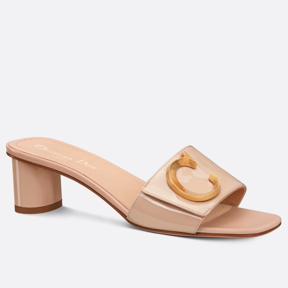 D*or c''est heeled 50mm slides in nude