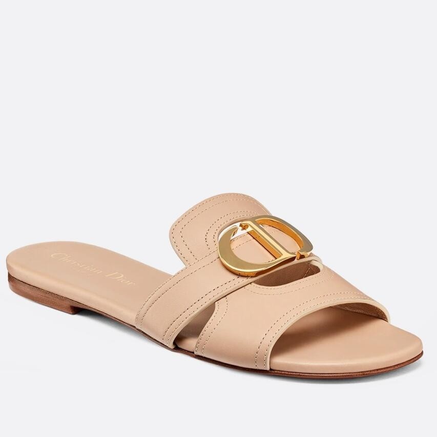 D*or 30 montaigne slides in beige calfskin