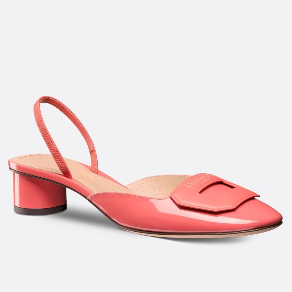 D*or day slingback pumps 35mm in pink patent calfskin
