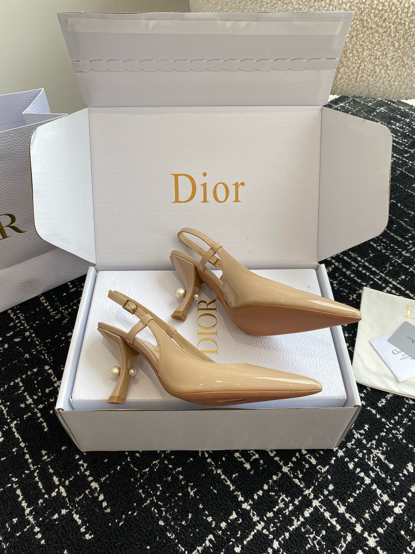 D*or tribales pumps slingback 80mm in nude patent calfskin