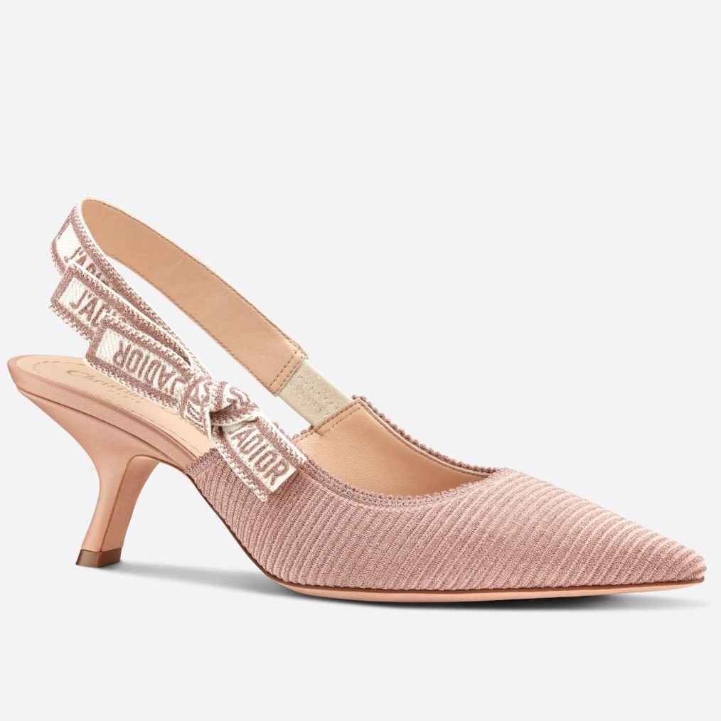 D*or j''aD*or slingback pumps 65mm in nude embroidered cotton