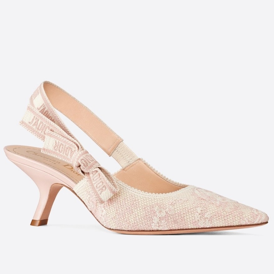 D*or j''aD*or slingback pumps in pink toile de jouy cotton